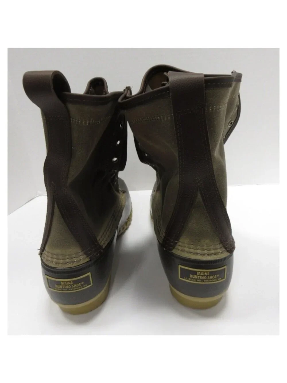 LL Bean Boots 11 M Hunting Leather Duck Canvas Rugged Rubber Sole USA